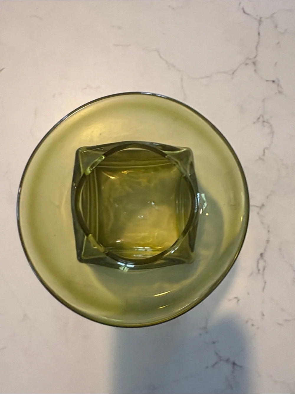 Mid-Century‎ Modern avocado green art glass